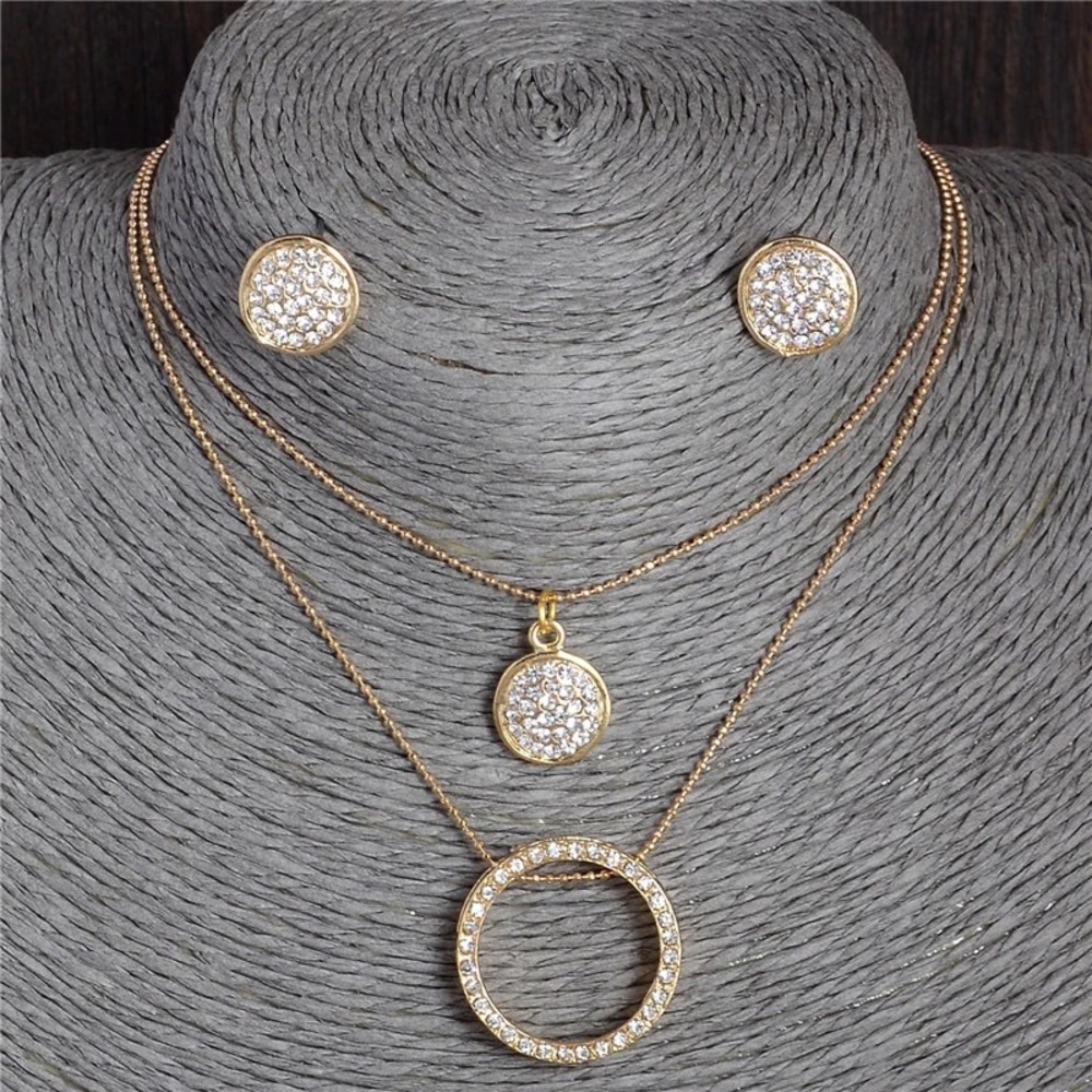 Gold filled Austrian Crystal Rhinestone Set - Picture 3 of 5